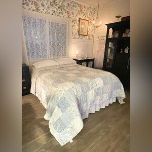 Simply Shabby Chic Indigo Bohemian Patchwork Blue & White Sz King 93x104